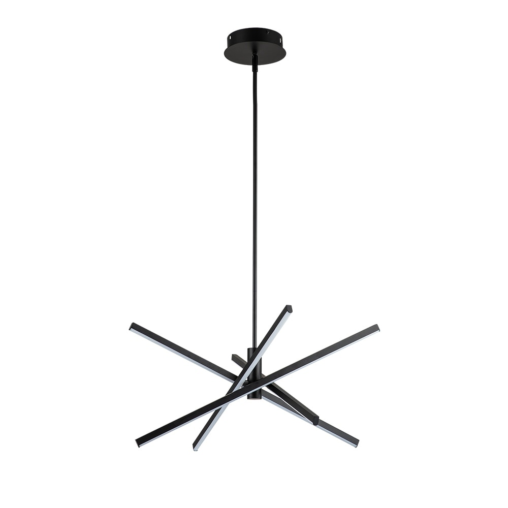 Black/ Gold Modern Aluminum LED Chandelier Linear Sputnik Ceiling Pendant Light for Living/ Dining Room/ Kitchen