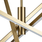 Black/ Gold Modern Aluminum LED Chandelier Linear Sputnik Ceiling Pendant Light for Living/ Dining Room/ Kitchen