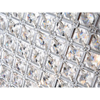 Round Beaded Drum Chandelier with Hanging Crystals