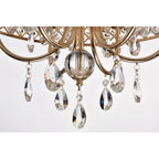 Round Beaded Drum Chandelier with Hanging Crystals