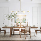 4-Light Modern Gold Simple Linear Sputnik Pendant Island Light/ Dining Room Light - 51.18 in. W x 11.02 in. D x 5.91 in. H