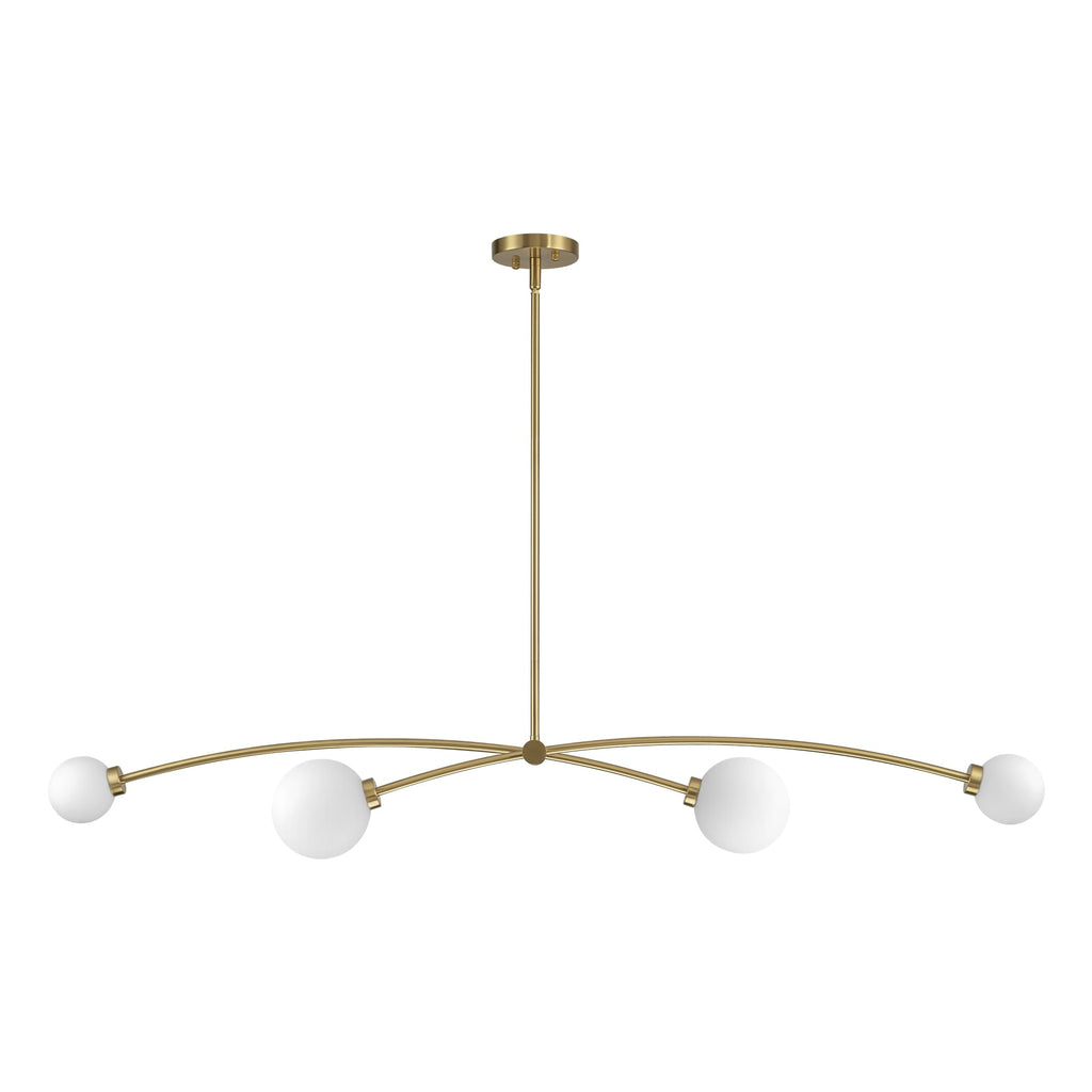 4-Light Modern Gold Simple Linear Sputnik Pendant Island Light/ Dining Room Light - 51.18 in. W x 11.02 in. D x 5.91 in. H