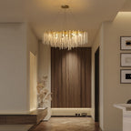 40 in. Gold Modern Crystal Chandelier Tree Branches Rectangular Chandelier Kitchen Island Pendent Light for Dining Room