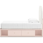 Wistenpine Twin Storage Bed - Blush