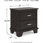 Covetown 6 Piece Queen Panel Bedroom - Dark Brown