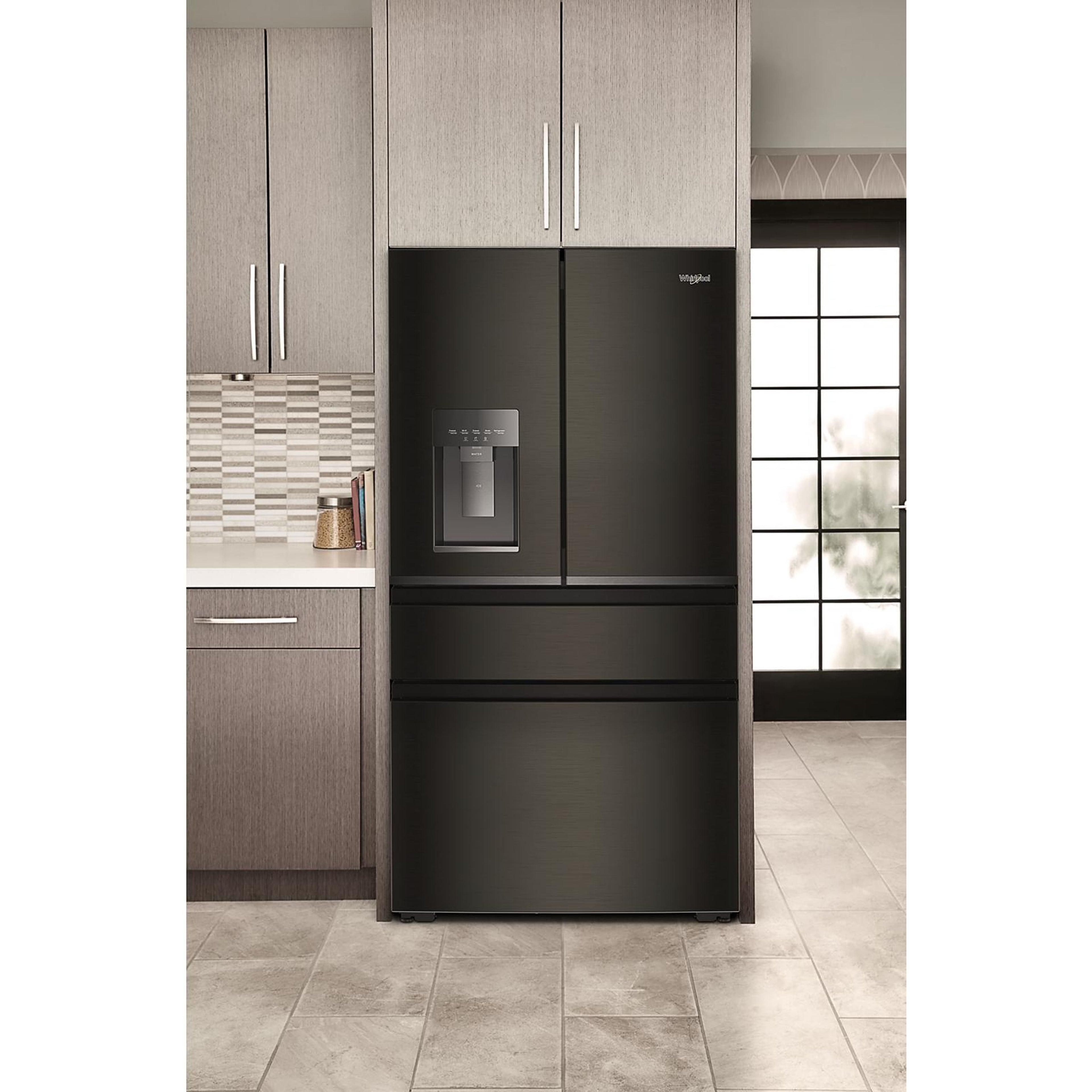 Whirlpool French Door Fridge (WRMC7036RV) - Black Stainless Finish