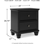 Lanolee 6 Piece Panel Bedroom - Black