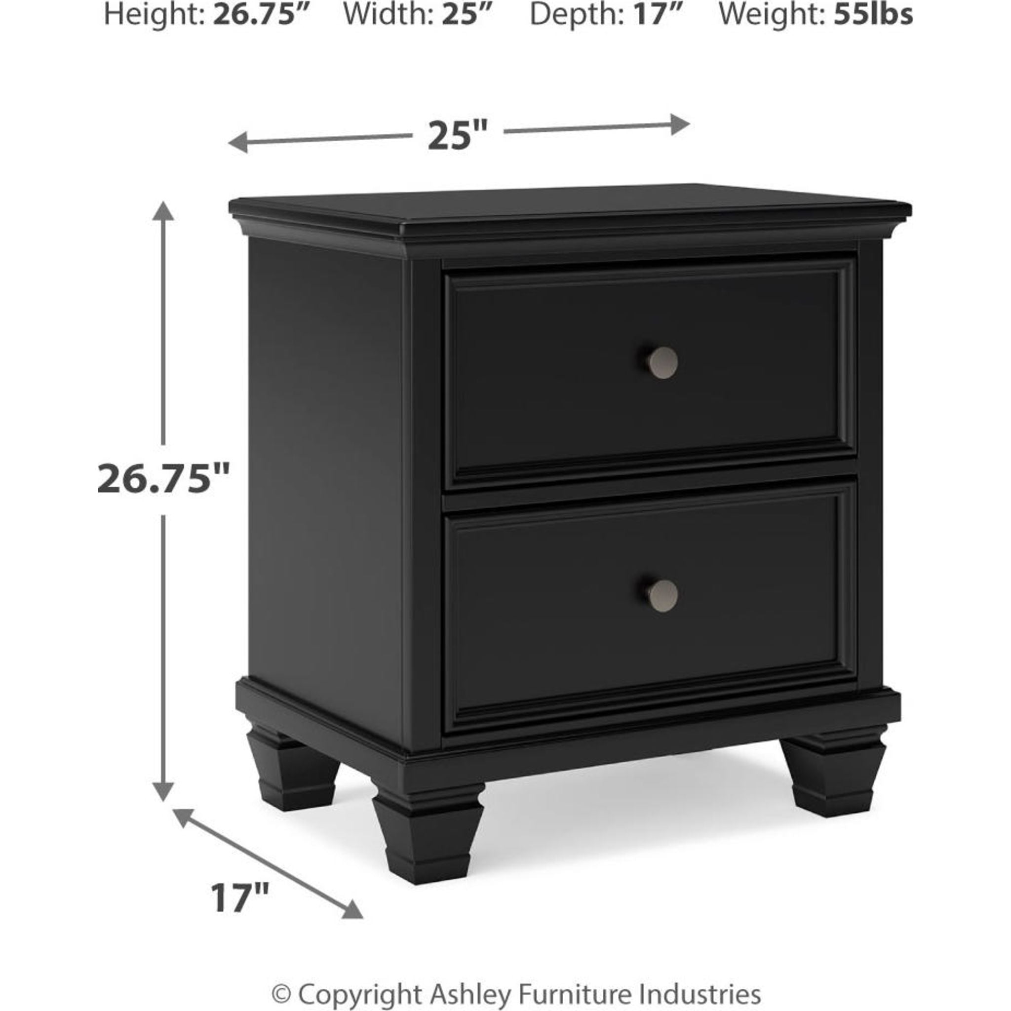 Lanolee 6 Piece Panel Bedroom - Black