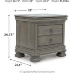 Lexorne 6 Piece King Sleigh Bedroom - Gray