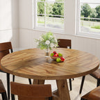 47 Round Dining Table for 4, Farmhouse Kitchen Table Small Dinner Table Wood Kitchen Table for Dining Room Living Room