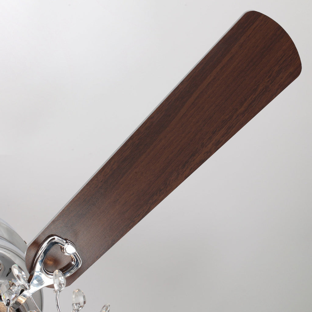 48 Modern Reversible 5-Blade Crystal Flush Mount Ceiling Fan with Remote