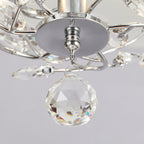 48 Modern Reversible 5-Blade Crystal Flush Mount Ceiling Fan with Remote