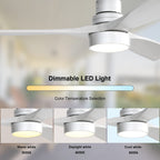 48 and 52 Integrated LED Ceiling Fan with Light and Remote, Reversible DC Motor