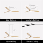 48 and 52 Integrated LED Ceiling Fan with Light and Remote, Reversible DC Motor