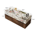 48'' Modern Single Bathroom Vanities, With Glossy Faux Marble Top, Solid Wood