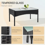 4 Piece Patio Conversation Wicker Furniture Set, Outdoor Rattan Sectional Furniture Set With Cushions