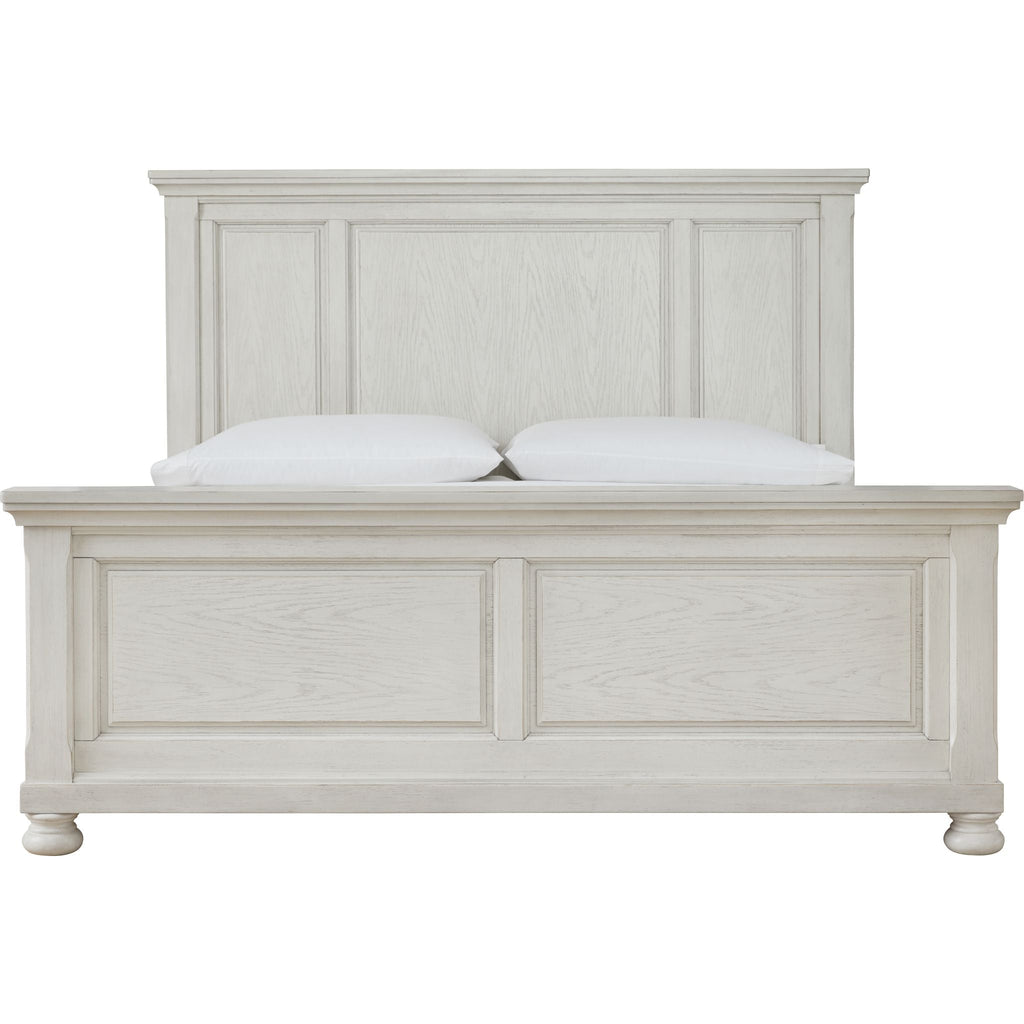 Robbinsdale 5 Piece King Panel Bedroom - Antique White