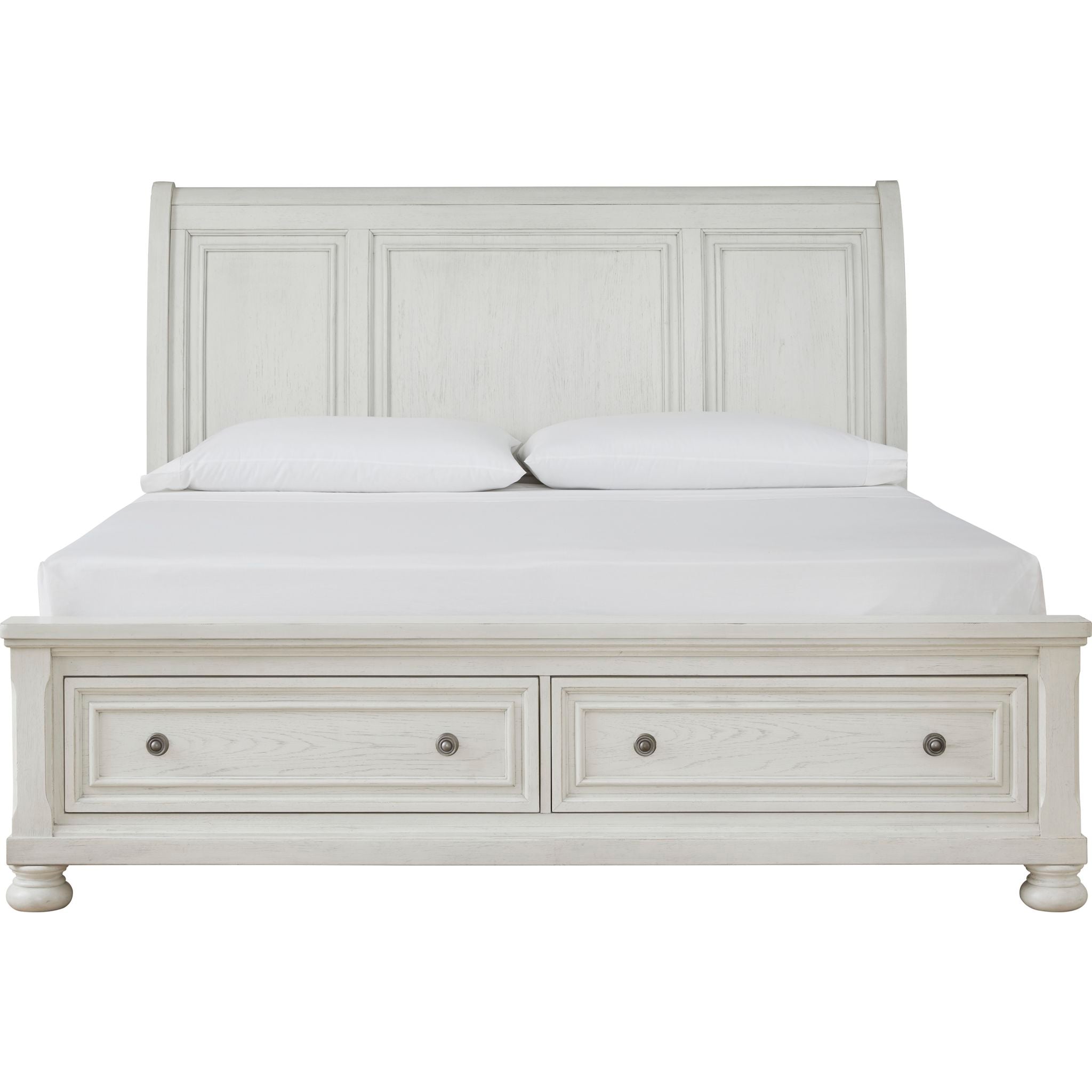 Robbinsdale 5 Piece King Sleigh Bedroom - Antique White