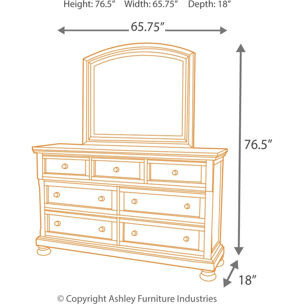 Porter Dresser and Mirror - Rustic Brown