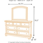 Porter Dresser and Mirror - Rustic Brown