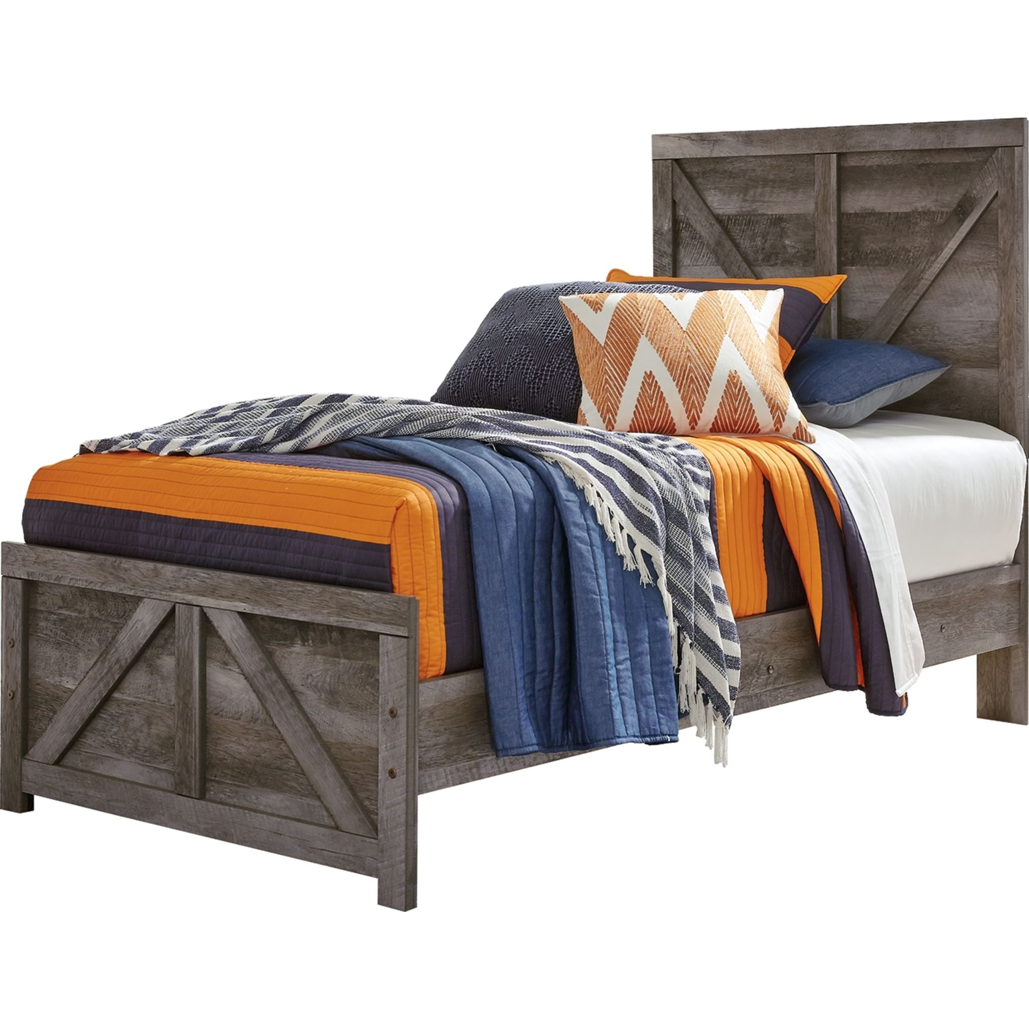 Wynnlow Crossbuck Panel Bed - Gray