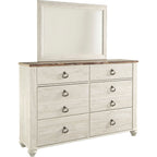 Willowton 5 Piece King Panel Bedroom - Whitewash
