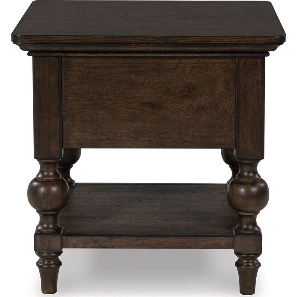Veramond End Table - Dark Brown