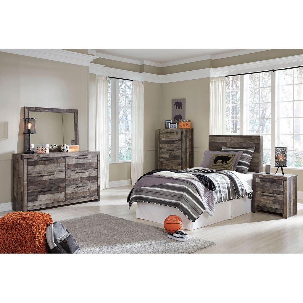 Derekson Panel Headboard - Multi Gray