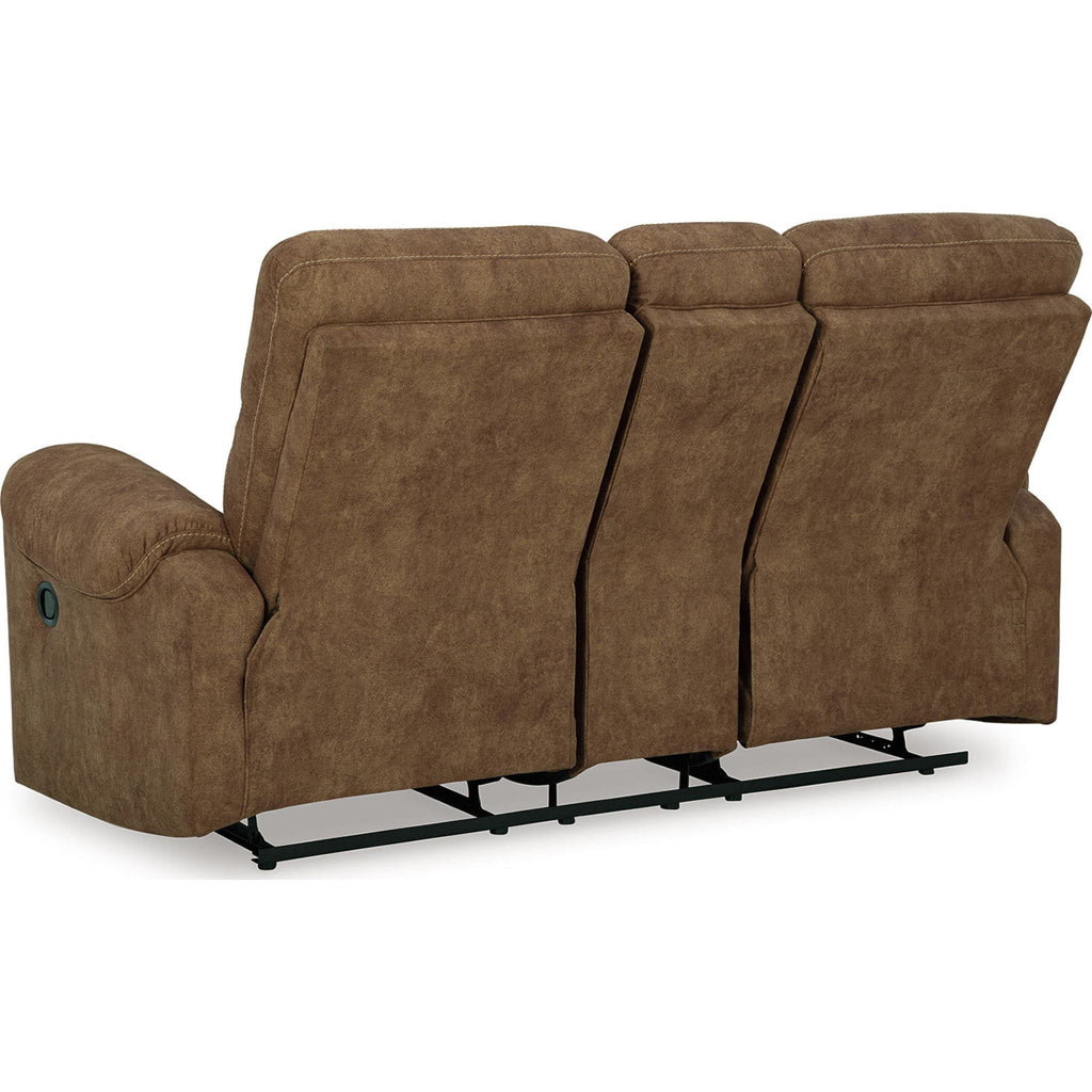 Edenwold Reclining Loveseat with Console - Brindle