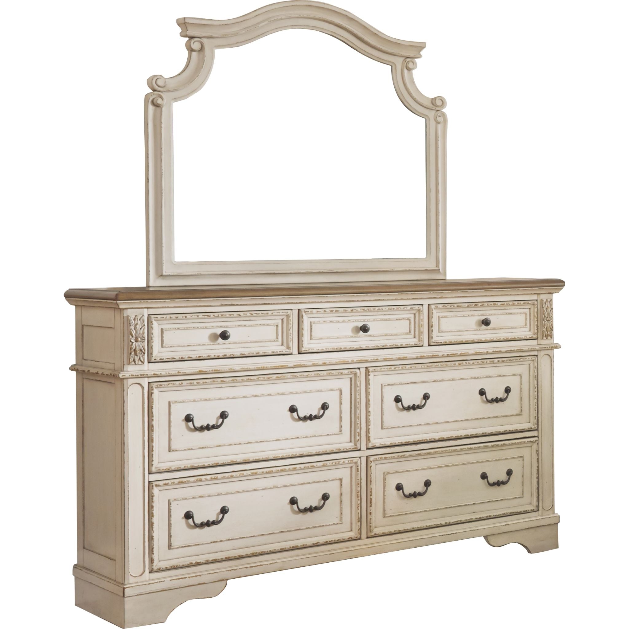 Realyn 5 Piece Queen Panel Bedroom - Chipped White