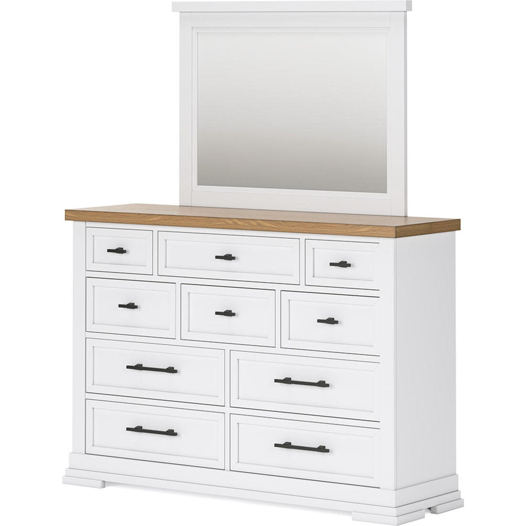 Ashbryn Dresser and Mirror - White/Natural