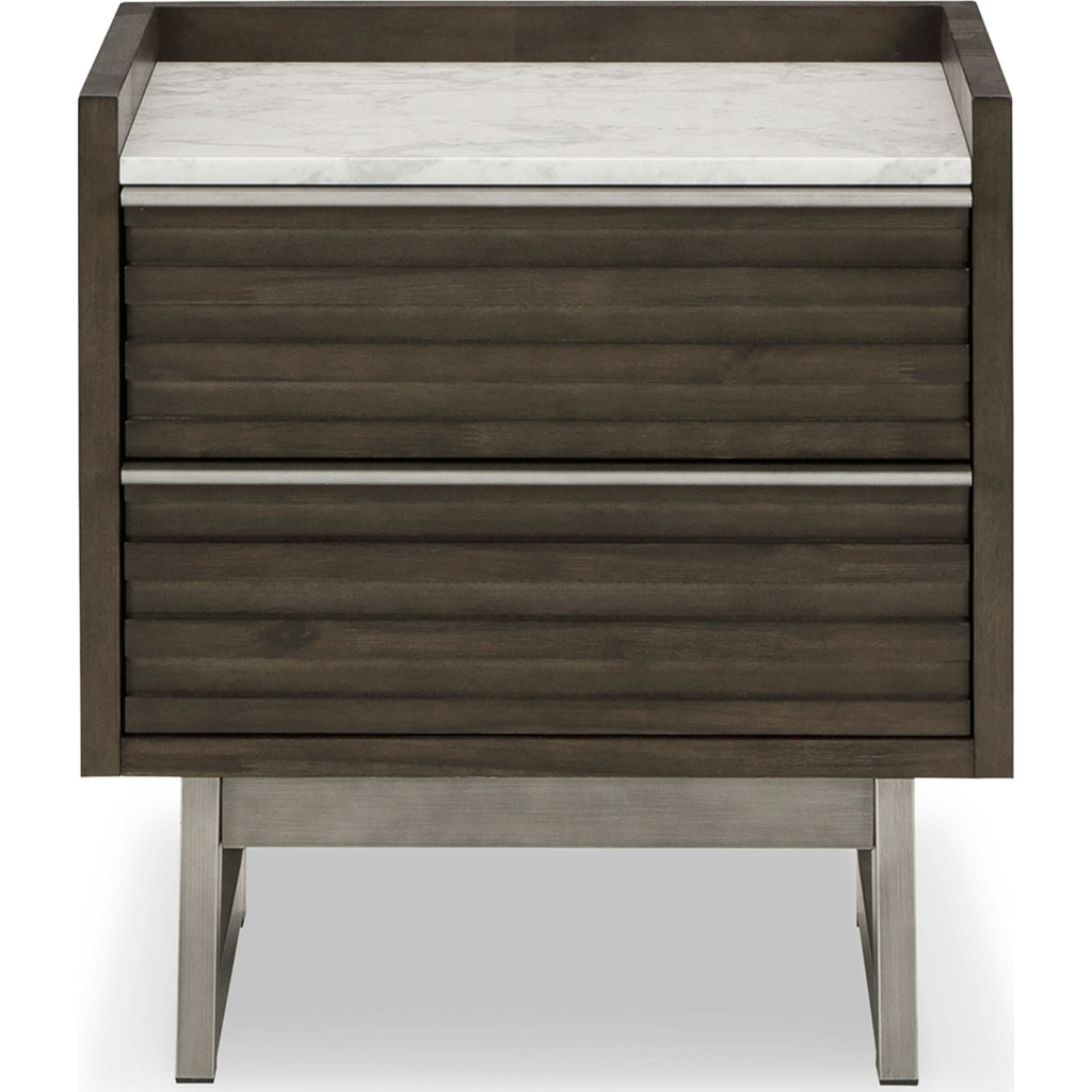 Arkenton Nightstand - Grayish Brown/White