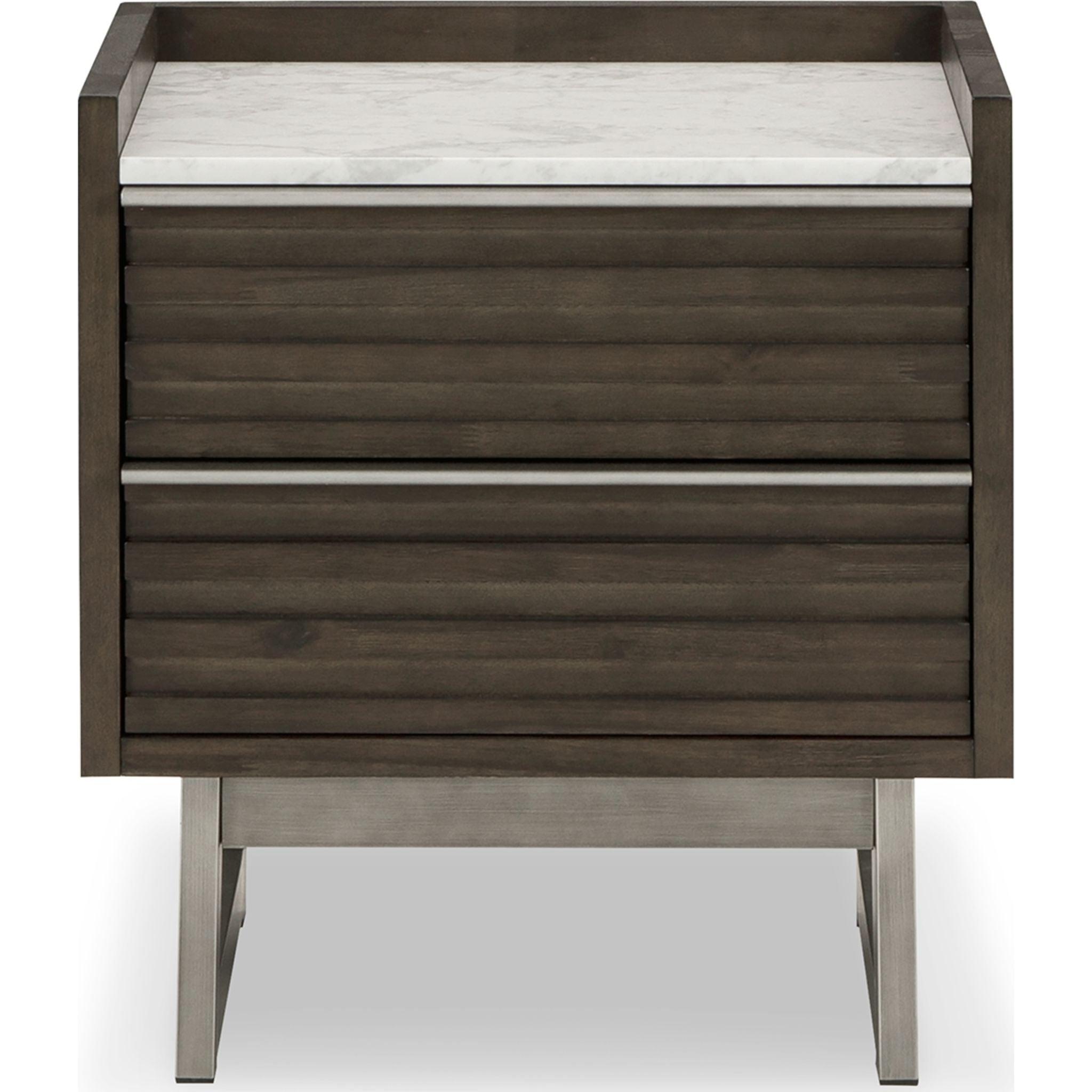 Arkenton Nightstand - Grayish Brown/White