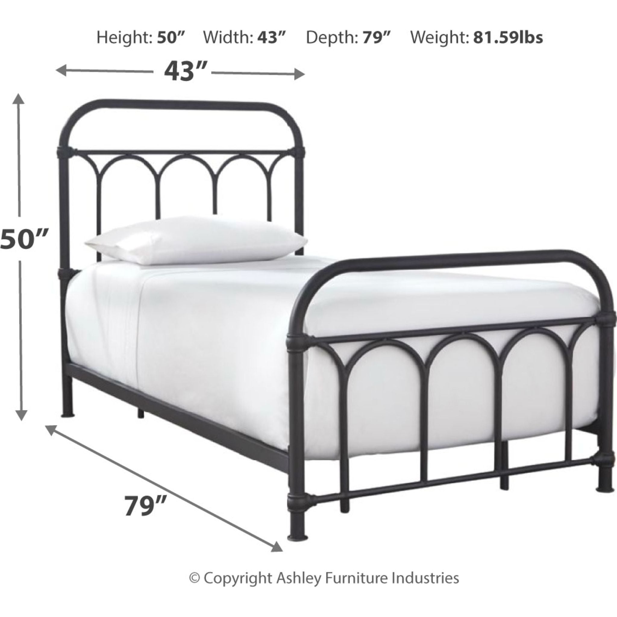 Nashburg Metal Bed - Black
