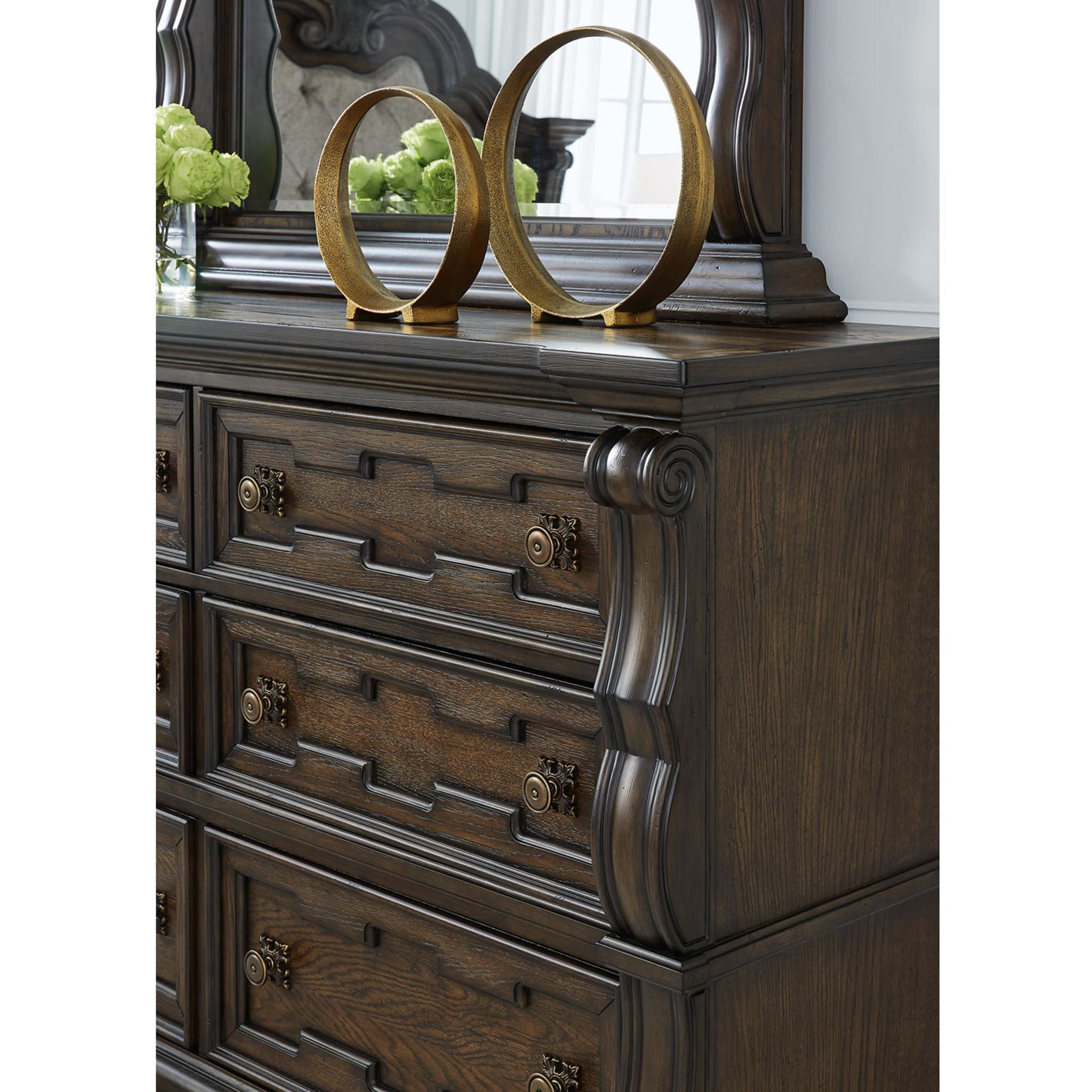 Maylee Dresser and Mirror - Dark Brown
