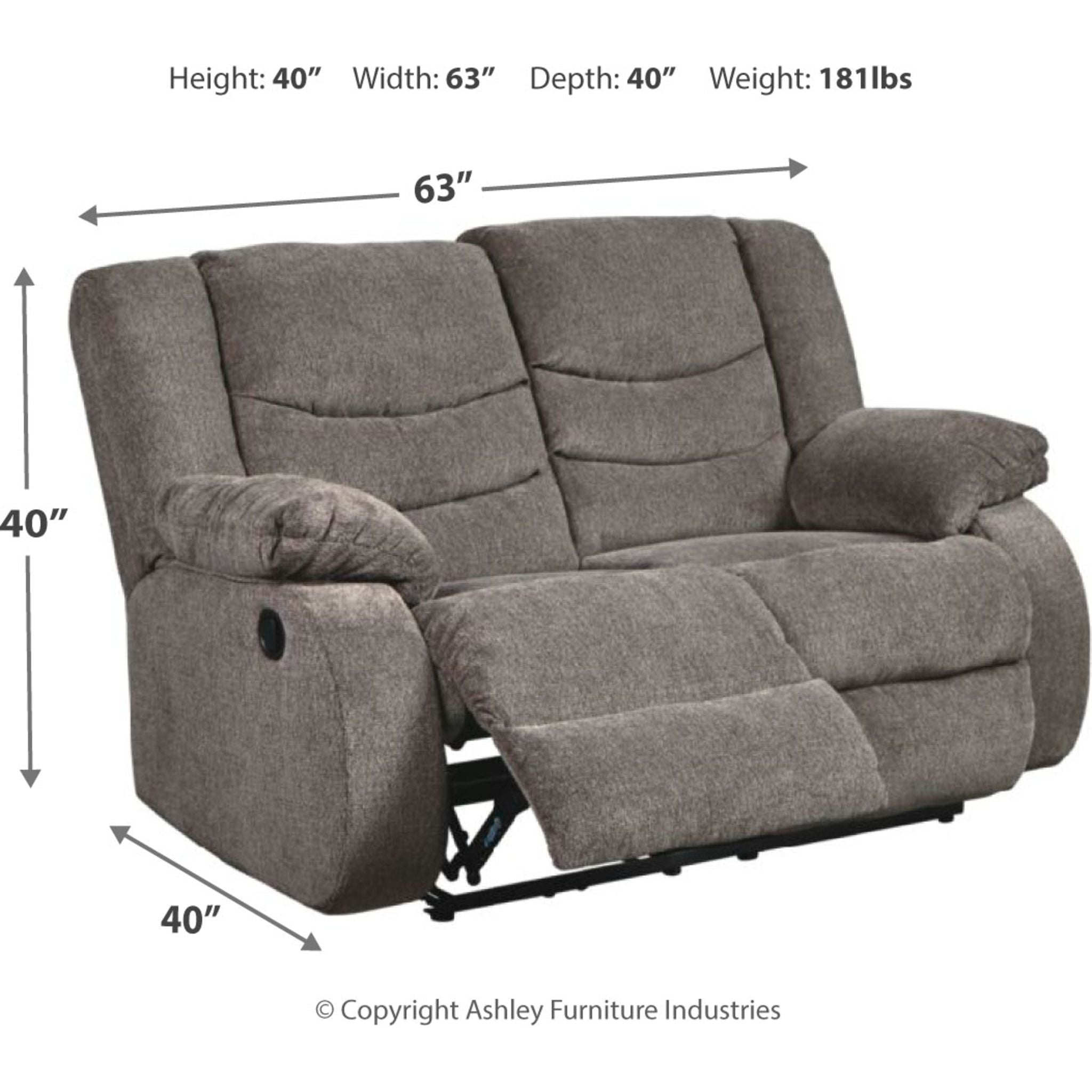 Tulen Reclining Loveseat - Gray