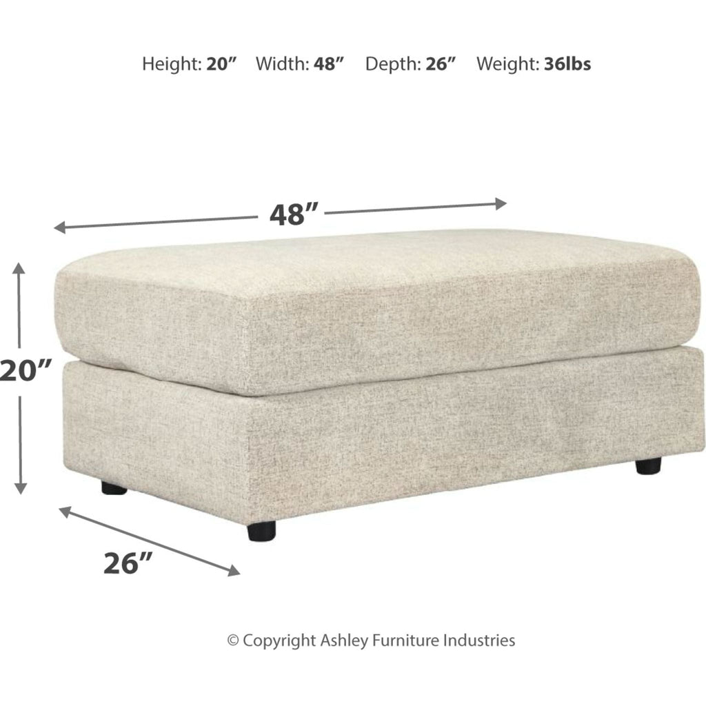 Soletren Oversized Accent Ottoman - Stone