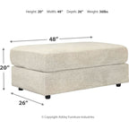 Soletren Oversized Accent Ottoman - Stone