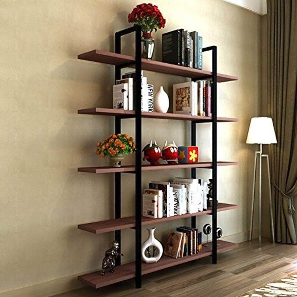 5-Tier Bookshelf, Vintage Industrial Style Bookcase