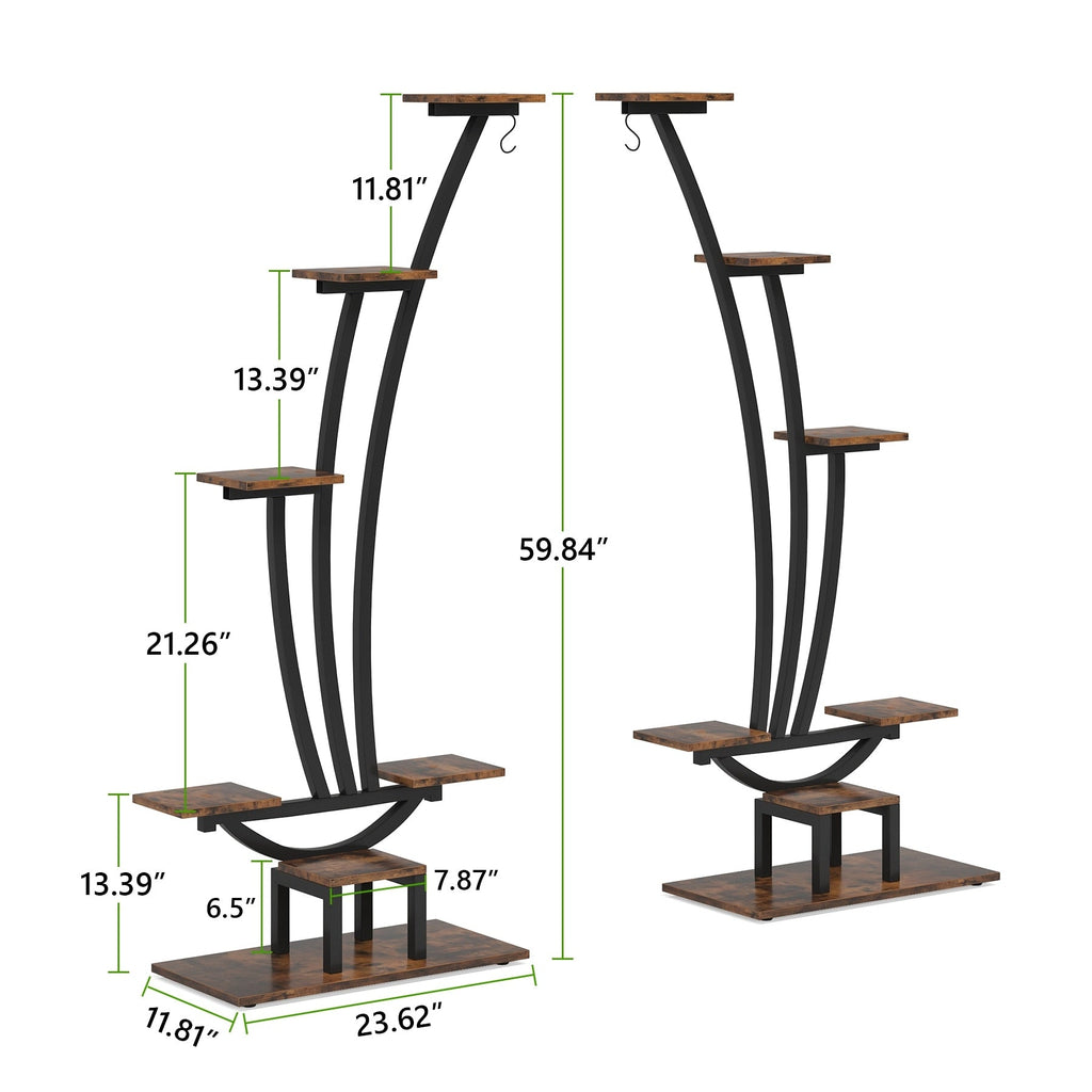 Indoor Plant Stand, 6-Tier Flower Rack for Home Garden- Set of 2