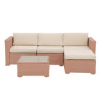 5-piece Outdoor Wicker Sectional Sofa Set with Cushions
