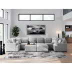 Cuddle Plush 8 Piece Modular Sectional with Ottomans - Arctic
