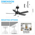Breezary 65/52/42 5-Blade LED Ceiling Fan with Light Kit and Remote