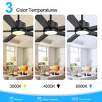 Breezary 65/52/42 5-Blade LED Ceiling Fan with Light Kit and Remote