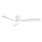 52 Inch Black/White Flush Mount LED Ceiling Fan with Lights Remote(3-Blade)