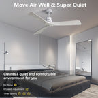 Sofucor 52 Indoor Wood Ceiling Fan Light with Remote, Integrated Light Optional