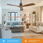 Sofucor 52 Indoor Wood Ceiling Fan Light with Remote, Integrated Light Optional