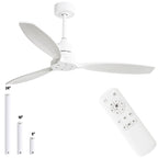 52 inch Modern Solid Wood / ABS Ceiling Fan With Remote Control(No Light),6 WInd Speed,Reversible Airflow