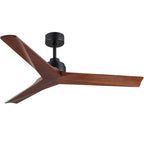 52 inch Modern Solid Wood / ABS Ceiling Fan With Remote Control(No Light),6 WInd Speed,Reversible Airflow