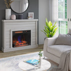 52 Shiplap Wall Mantel with 3D Fireplace Insert